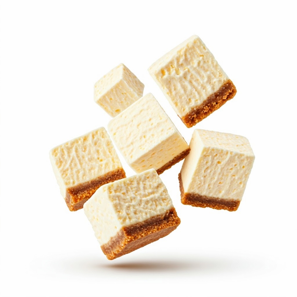 Bucati patrate de cheesecake