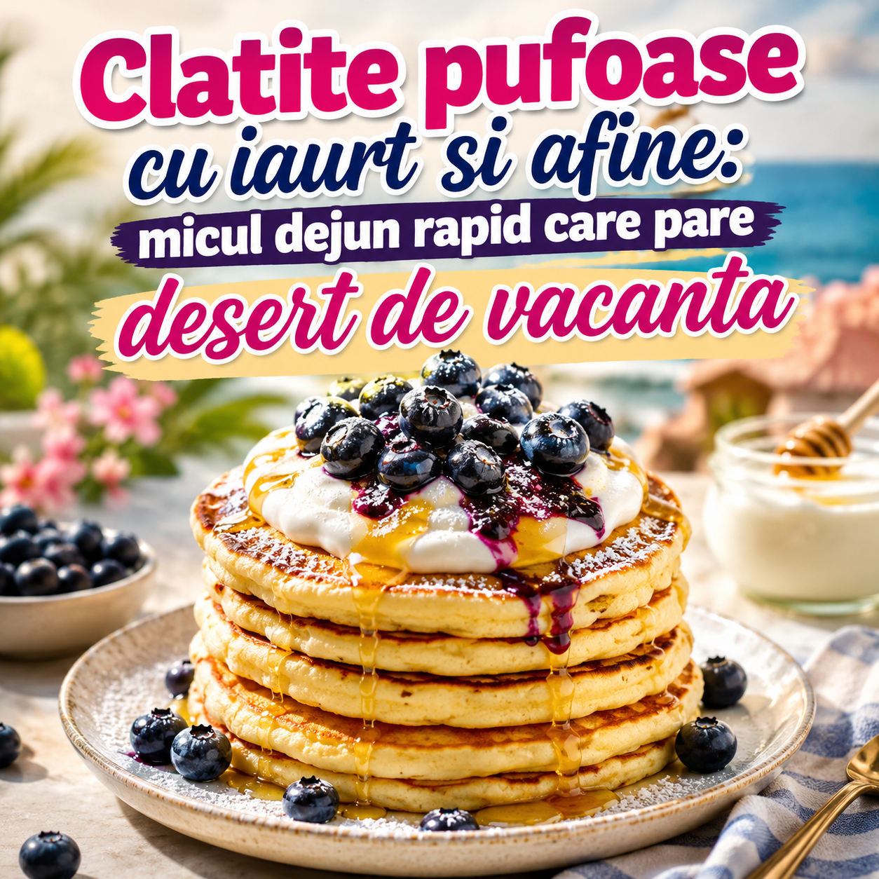 retete culinare clatite cu iaurt si afine