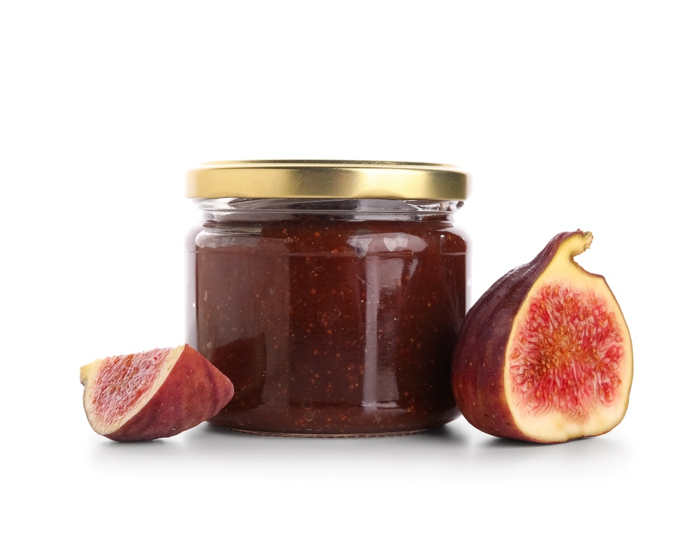 Un borcan de dulceata de smochine si smochine proaspete