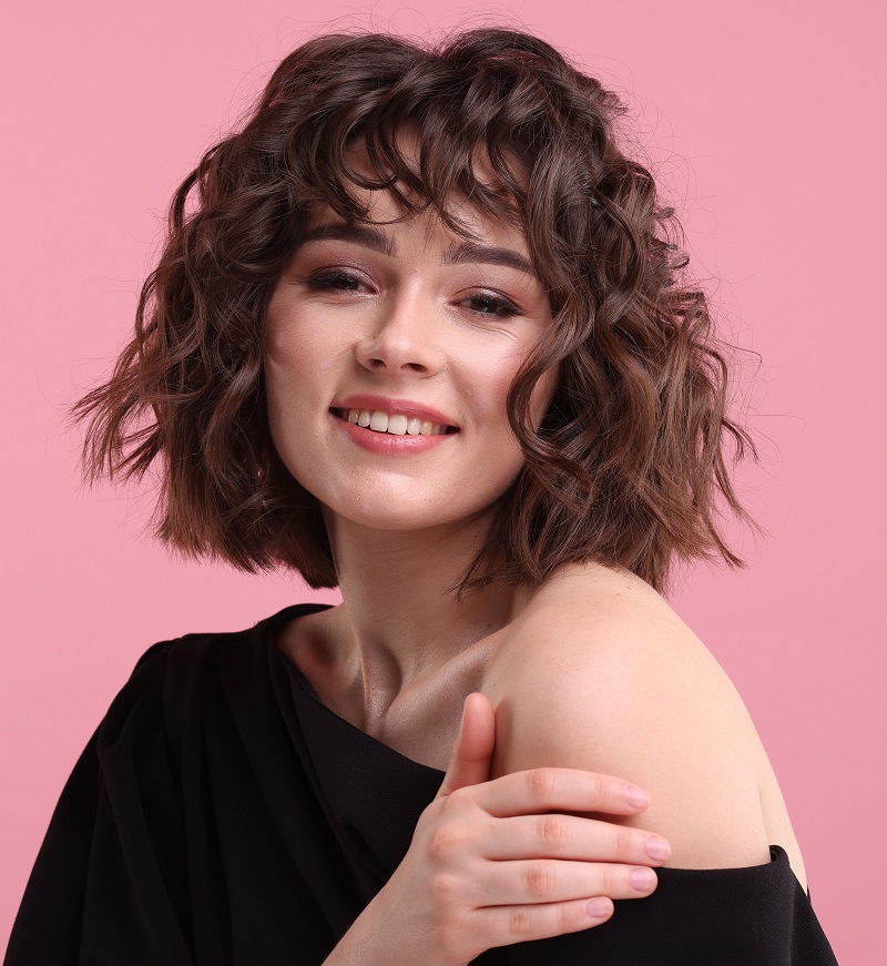 tunsori cu breton pentru par cret