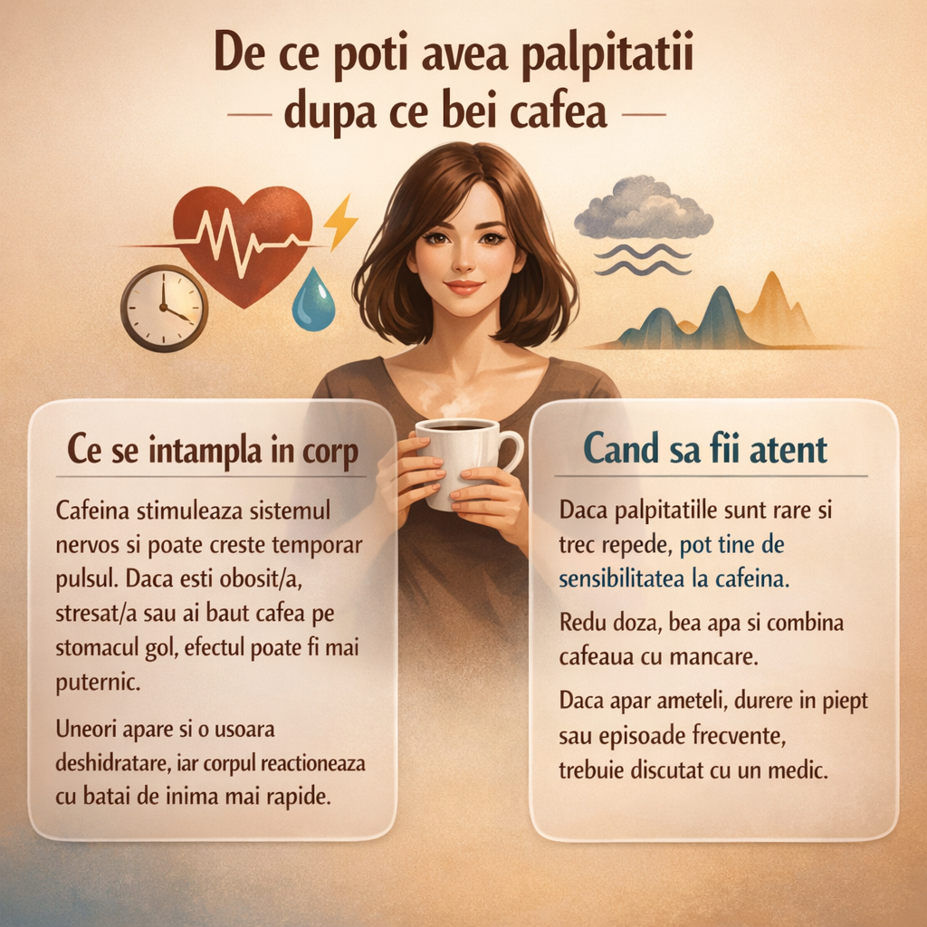 curiozitati medicale - de ce poti avea palpitatii dupa cafea