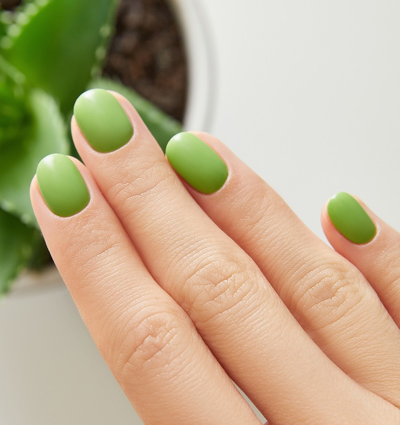 modele de unghii verzi mate