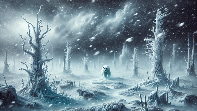 zapada in vis cazand cu fulgi mari