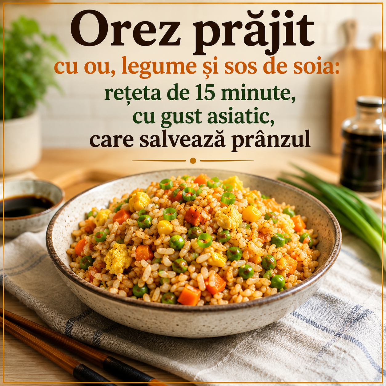 retete culinare: orez asiatic prajit cu ou