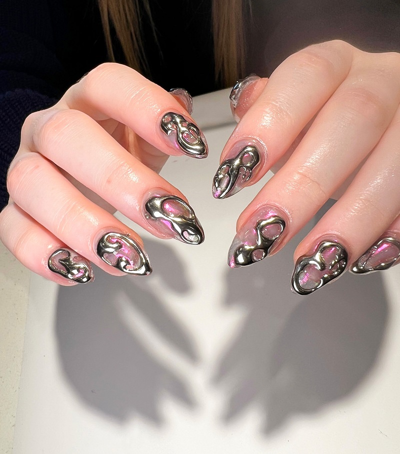 unghii cromatice cu gri