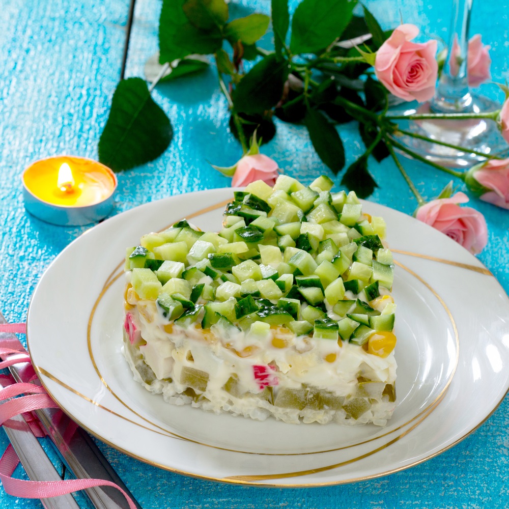 salata cu castraveti de Valentine's day
