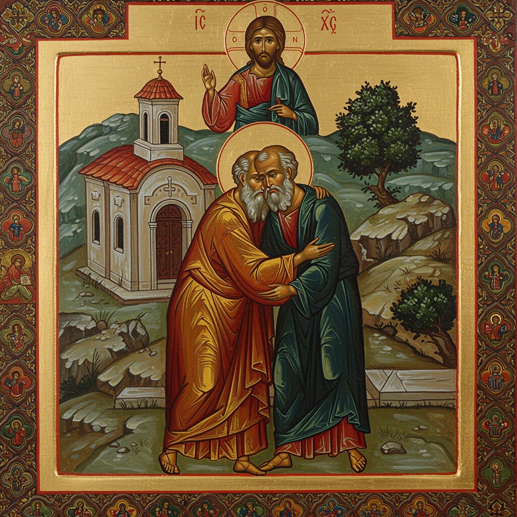 icoana cu sfintii petru si pavel