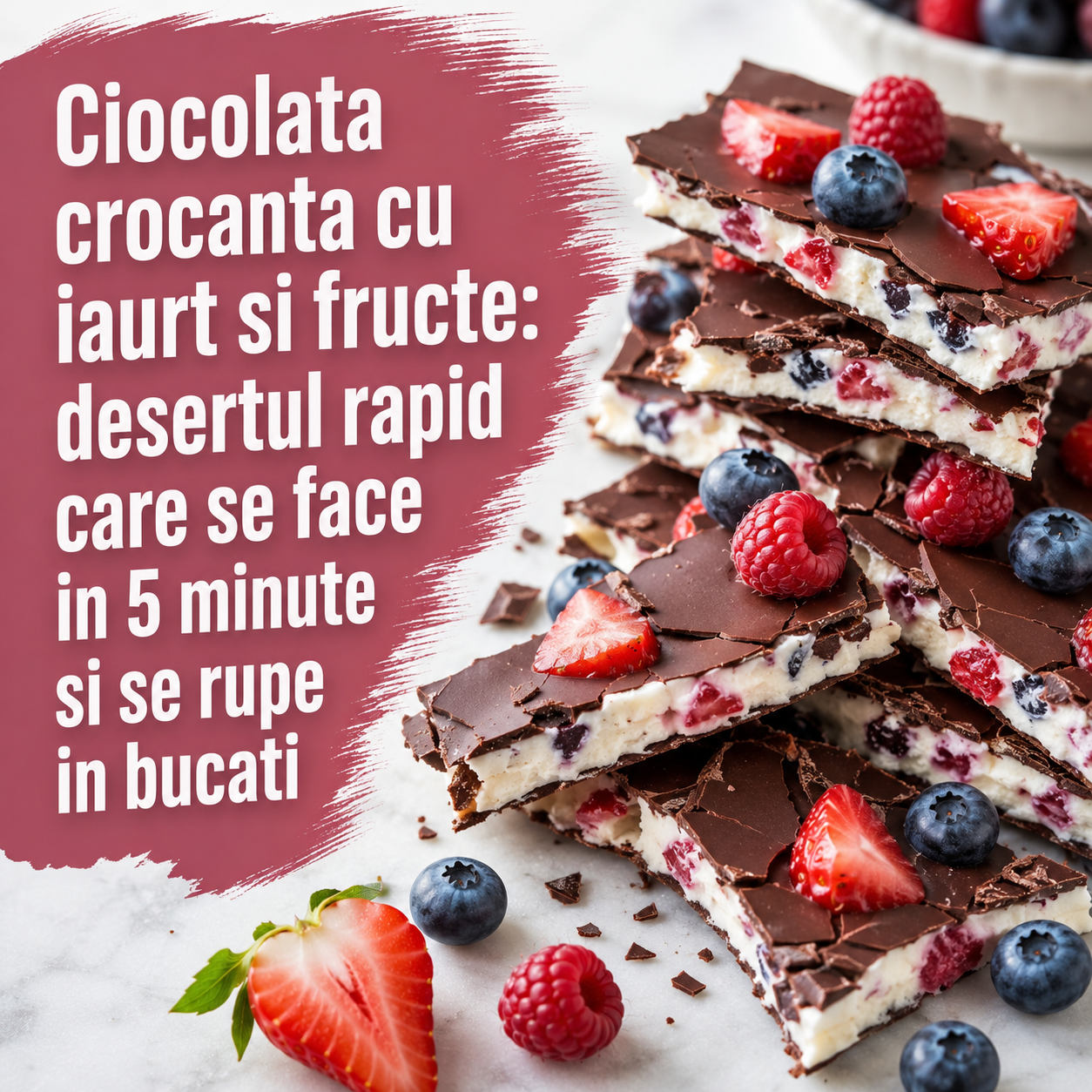 retete culinare ciocolata de casa cu iaurt si fructe de padure