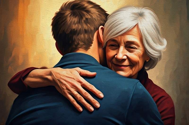 imbratisare mama fiu