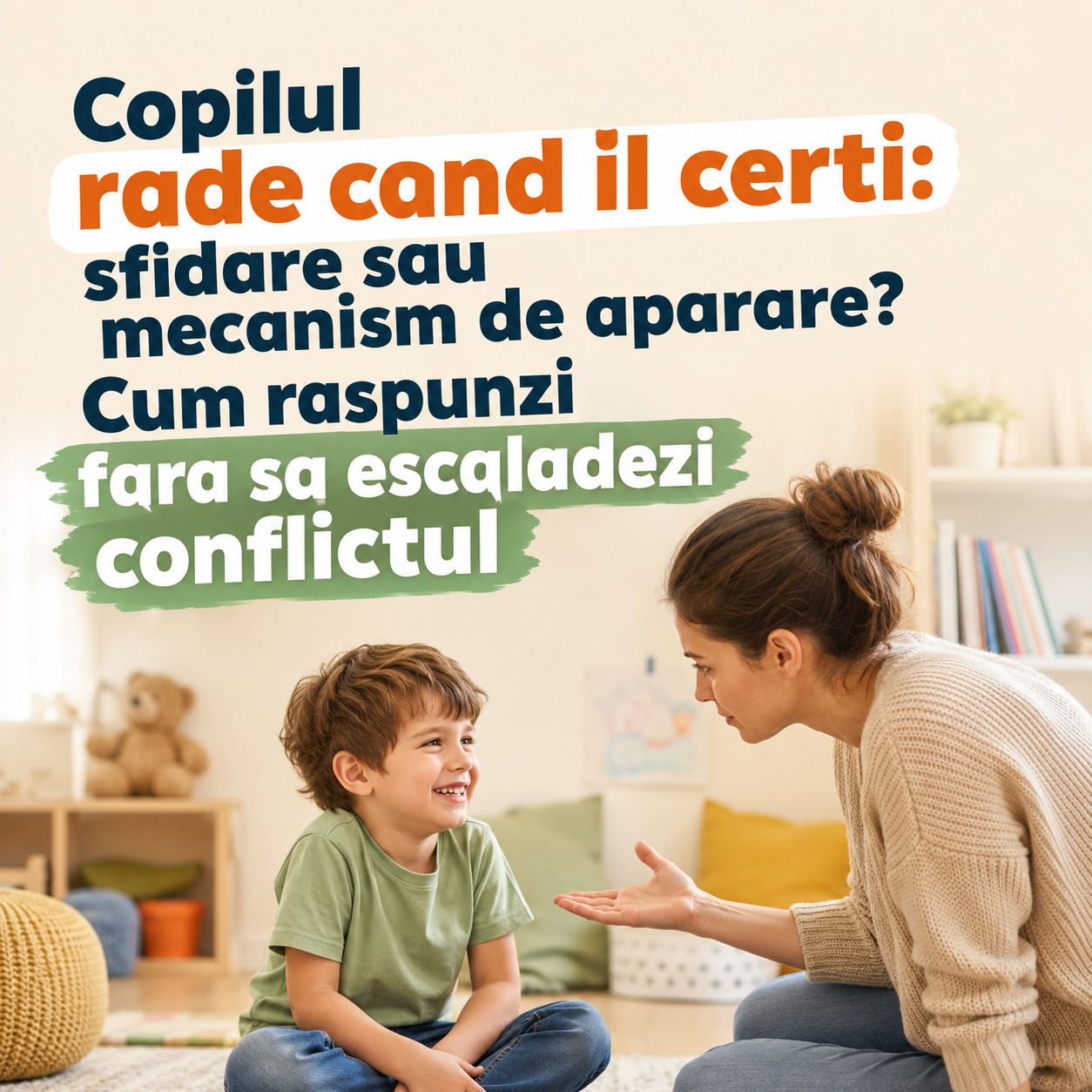 educatie si parenting: copilul rade cand il certi