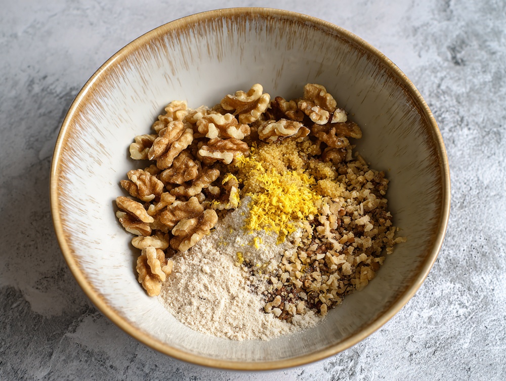 amestecarea ingredientelor pentru coliva