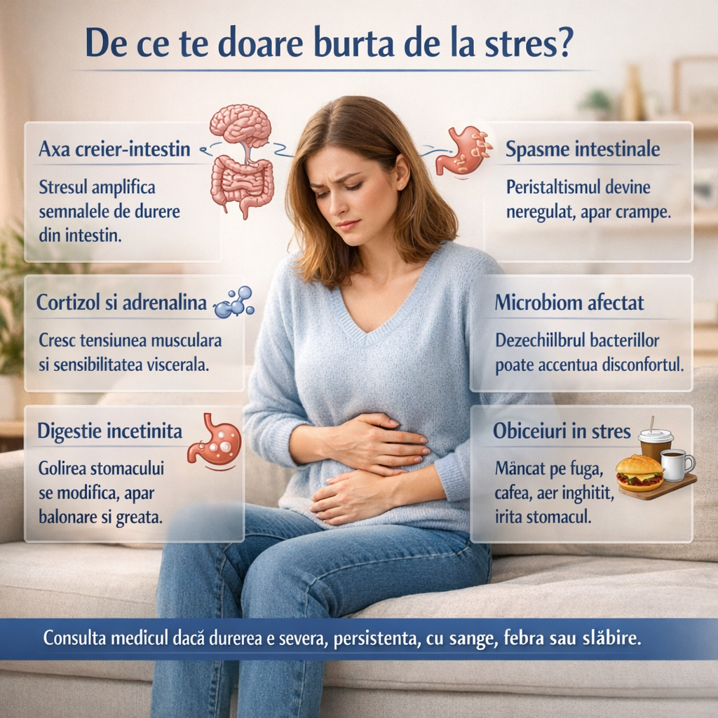 de ce te doare burta de la stres