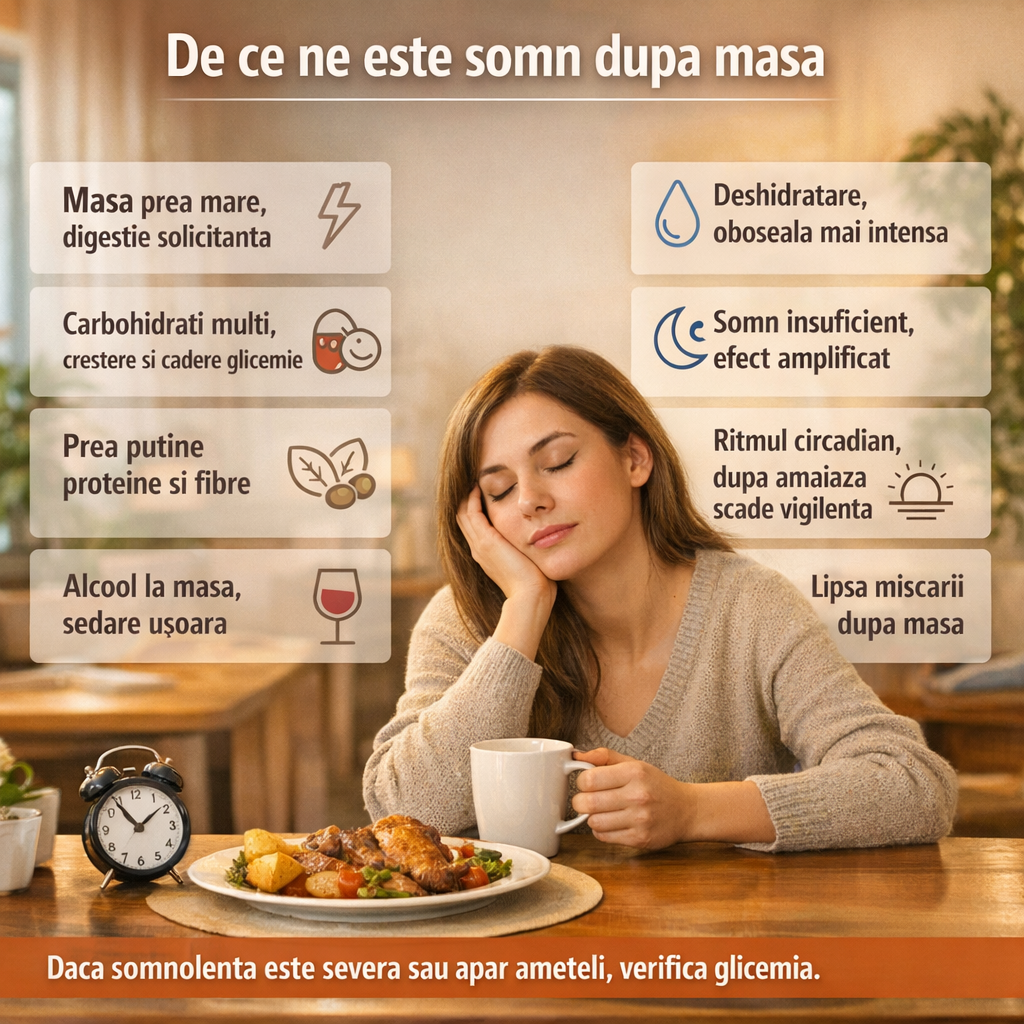 de ce apare somnolenta dupa masa