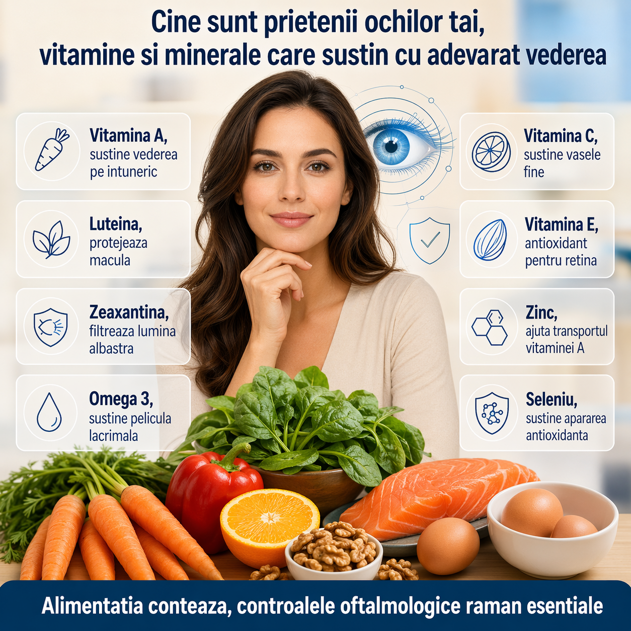 alimente, vitamine si minerale pentru sanatatea ochilor si imbunatatirea vederii