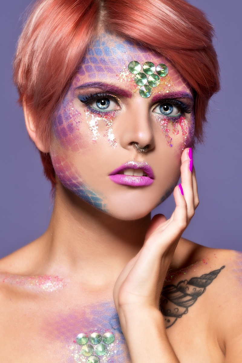 machiaj sirena de Halloween