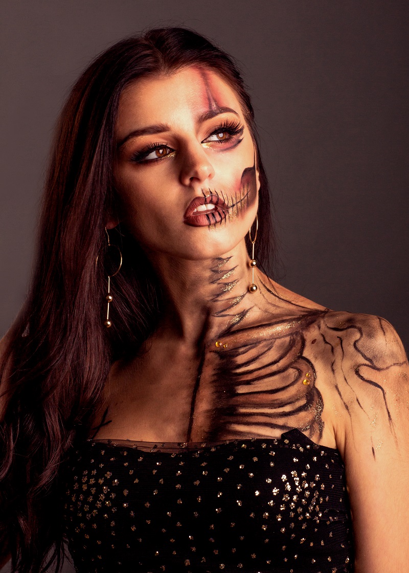 machiaj schelete, machiaj de Halloween