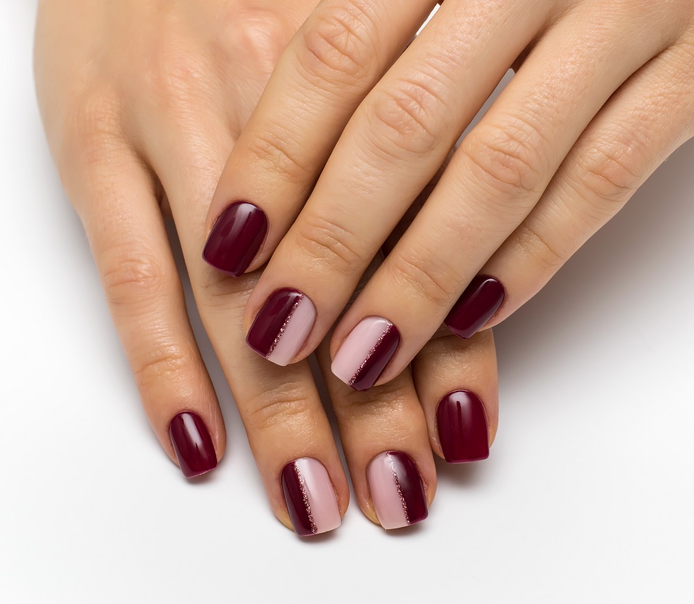 unghii de toamna rosu burgund