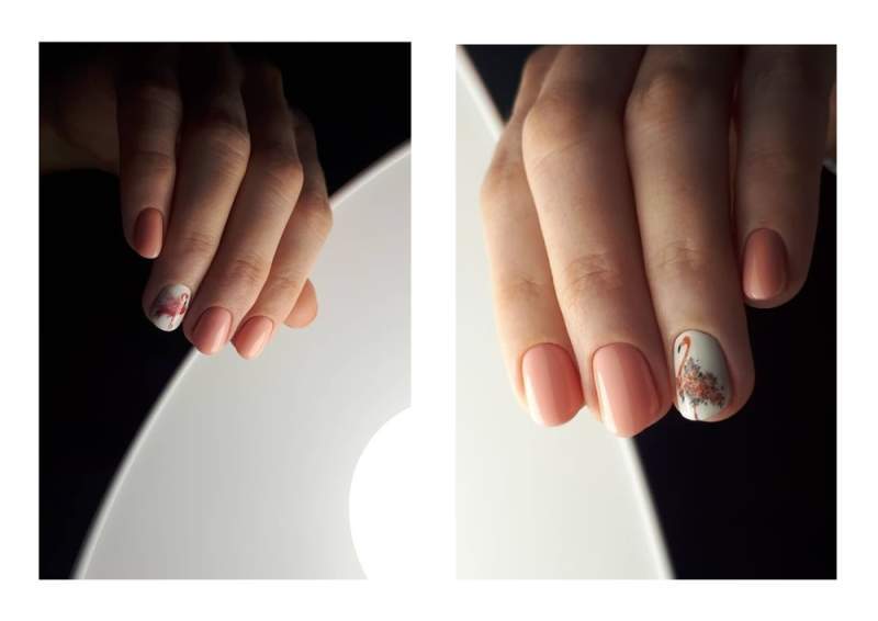 manichiura de iarna peach fuzz 2024