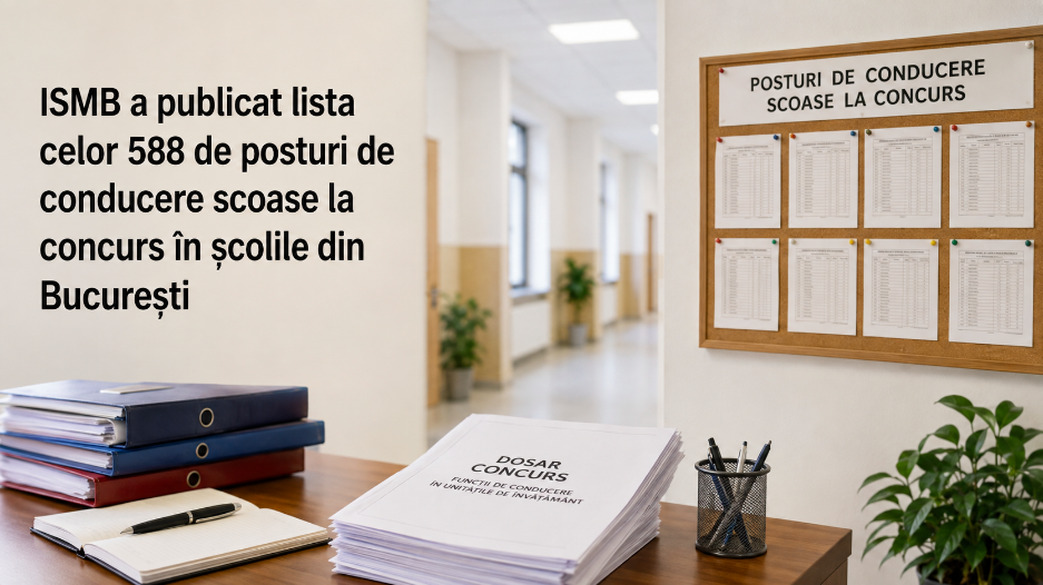 ISMB a publicat lista celor 588 de posturi de conducere scoase la concurs în școlile din București