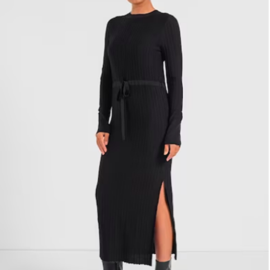 HUGO Rochie midi din tricot striat Sisiddy