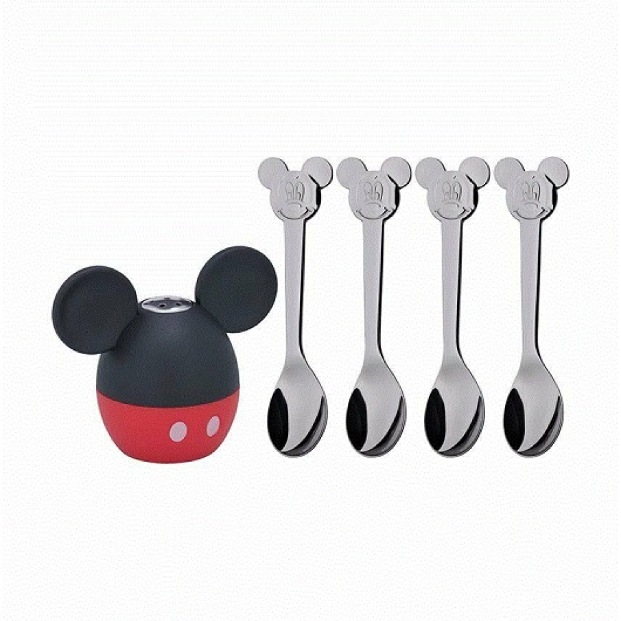 Set de linguri cu un agitator de sare pentru copii din colecția WMF. Model confecționat din oțel inoxidabil și plastic