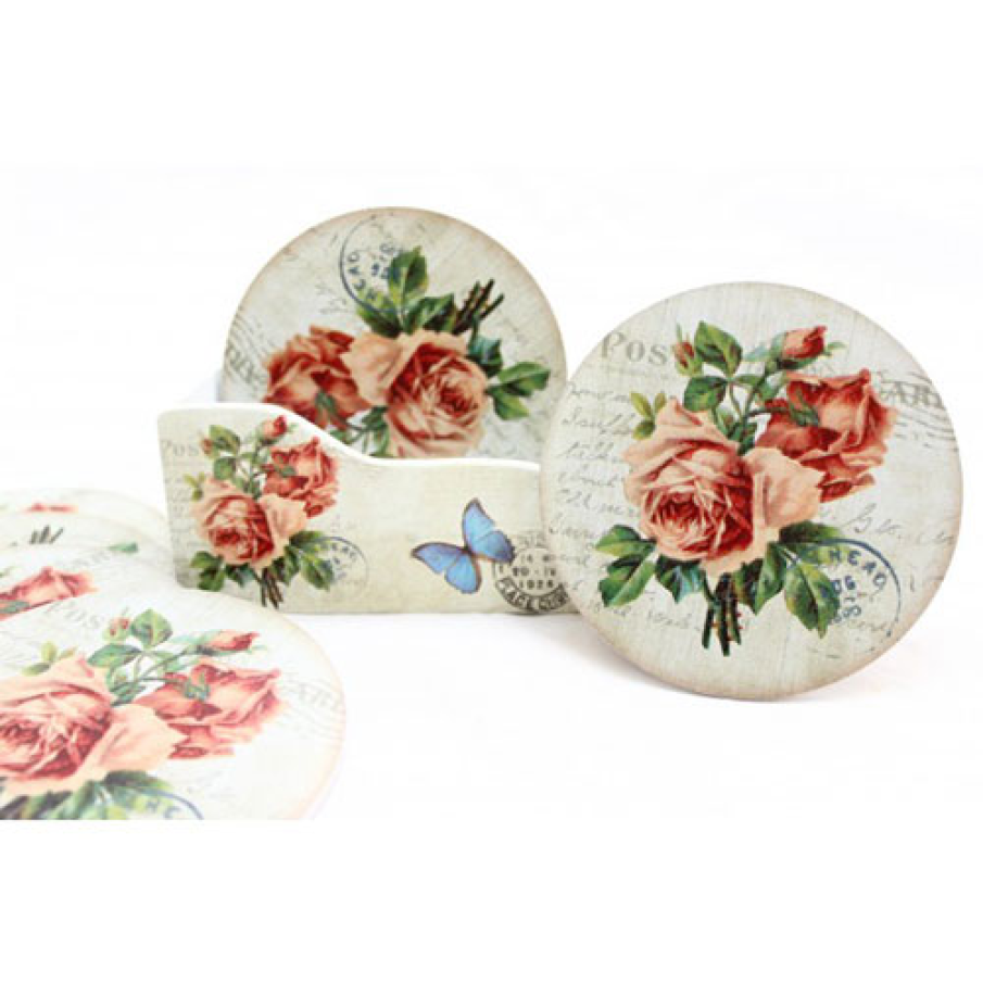 Set 6 suporturi pahare Shabby