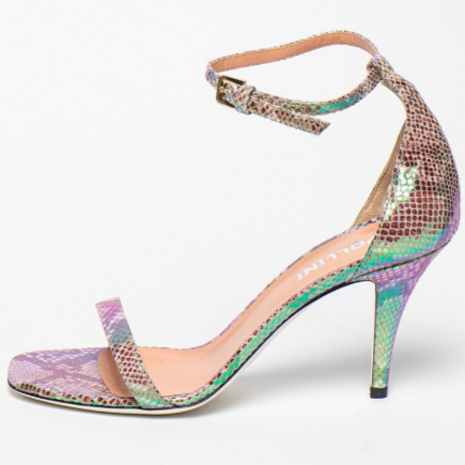 Pollini, Sandale de piele multicolore cu toc înalt