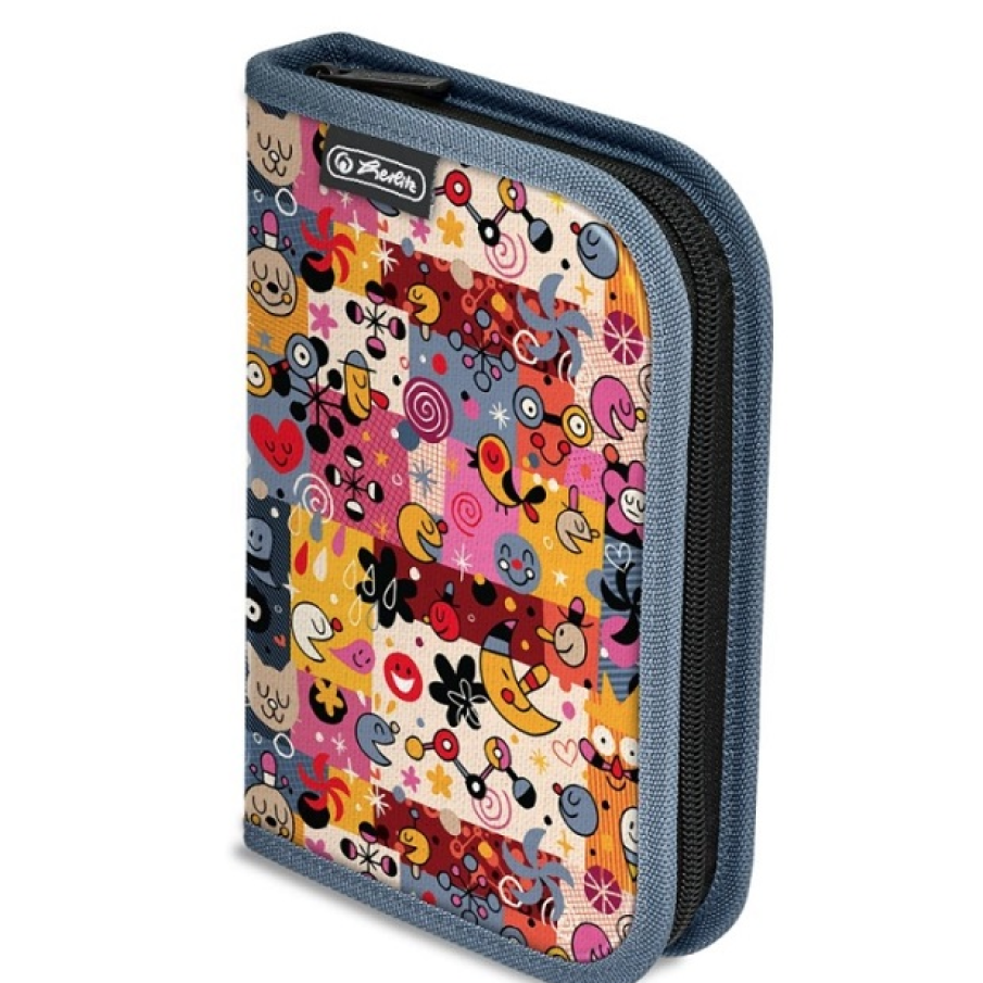 Penar neechipat Herlitz, cu fermoar și design multicolor, amuzant și atractiv pentru copii, cu desene 