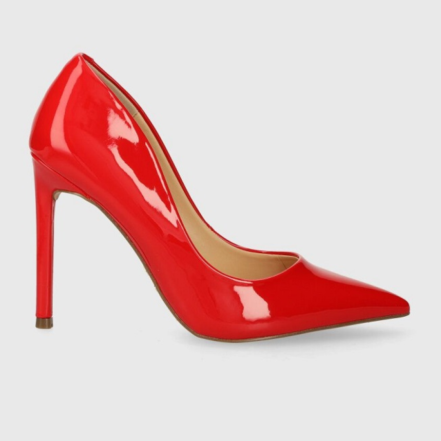 Pantofi cu toc subțire din colecția Steve Madden, confecționati din imitație de piele lăcuită. Înălțimea tocului este de 10,5 cm