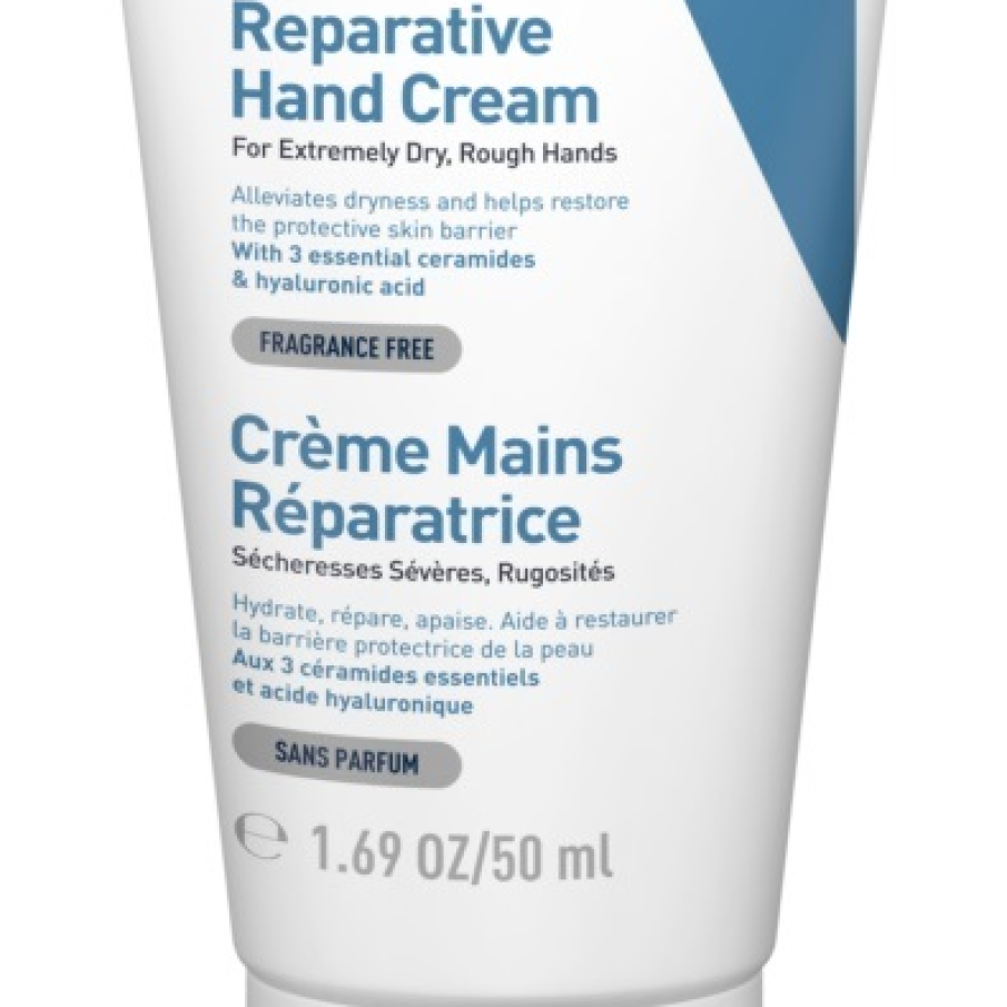 Crema de mâini regeneratoare CeraVe dedicată pielii uscate și crăpate a mâinilor. Hidratează intens, calmează iritația și favorizează regenerarea barierei pielii