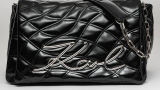 Geantă de piele ecologică Karl Lagerfeld, cu aspect matlasat și aplicație logo metalică
