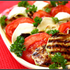 Dovlecel al gratar cu rosii si mozzarella