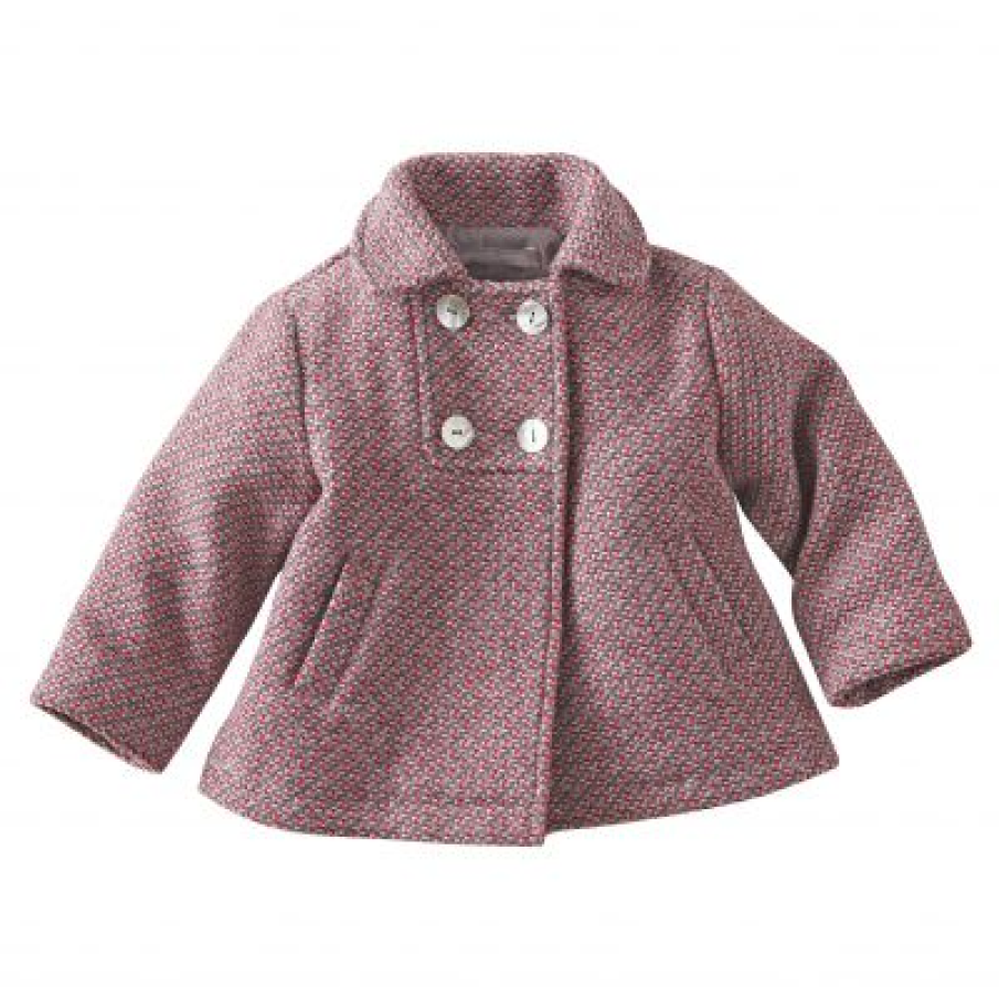 Palton din stofa de lana pentru fetite