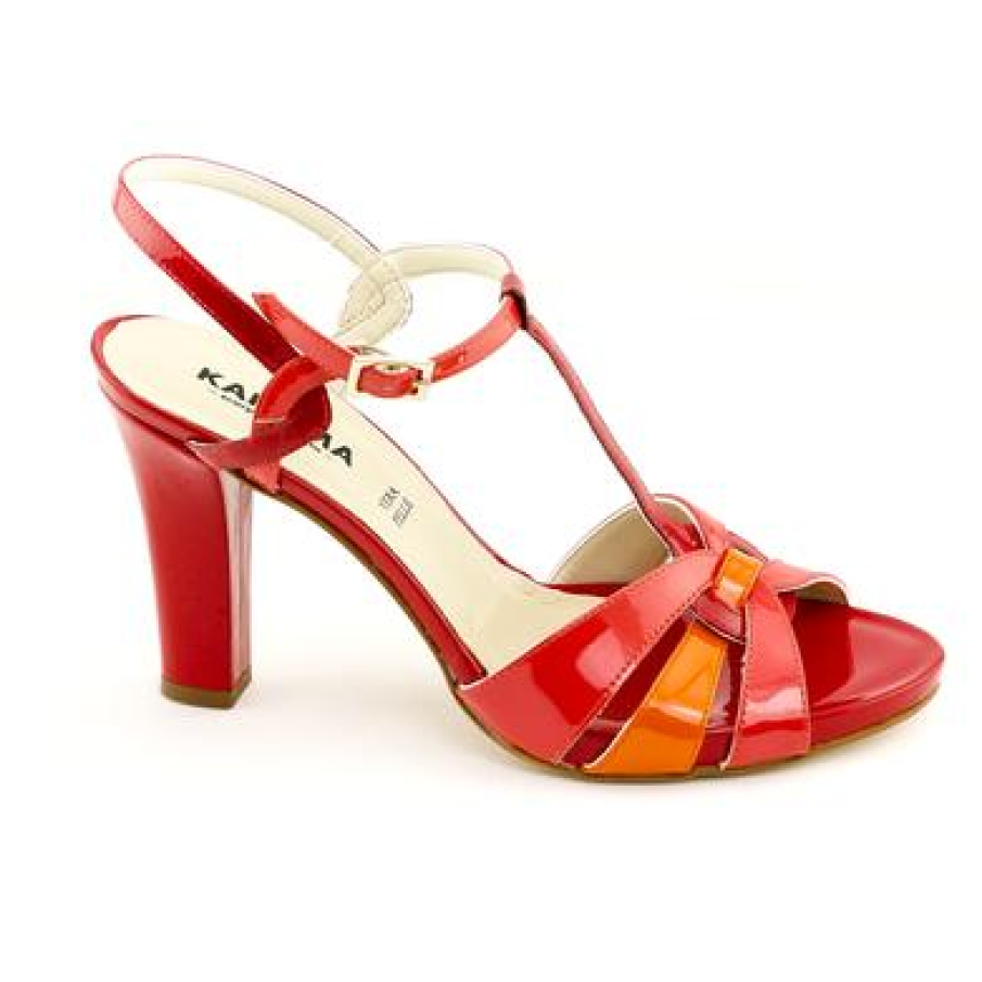 Sandale Karisma corai, din piele lacuita
