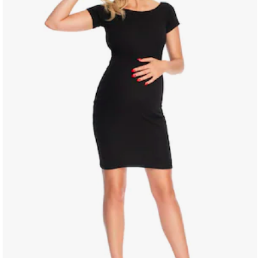 Rochie gravidă, Bumbac, Negru, One size