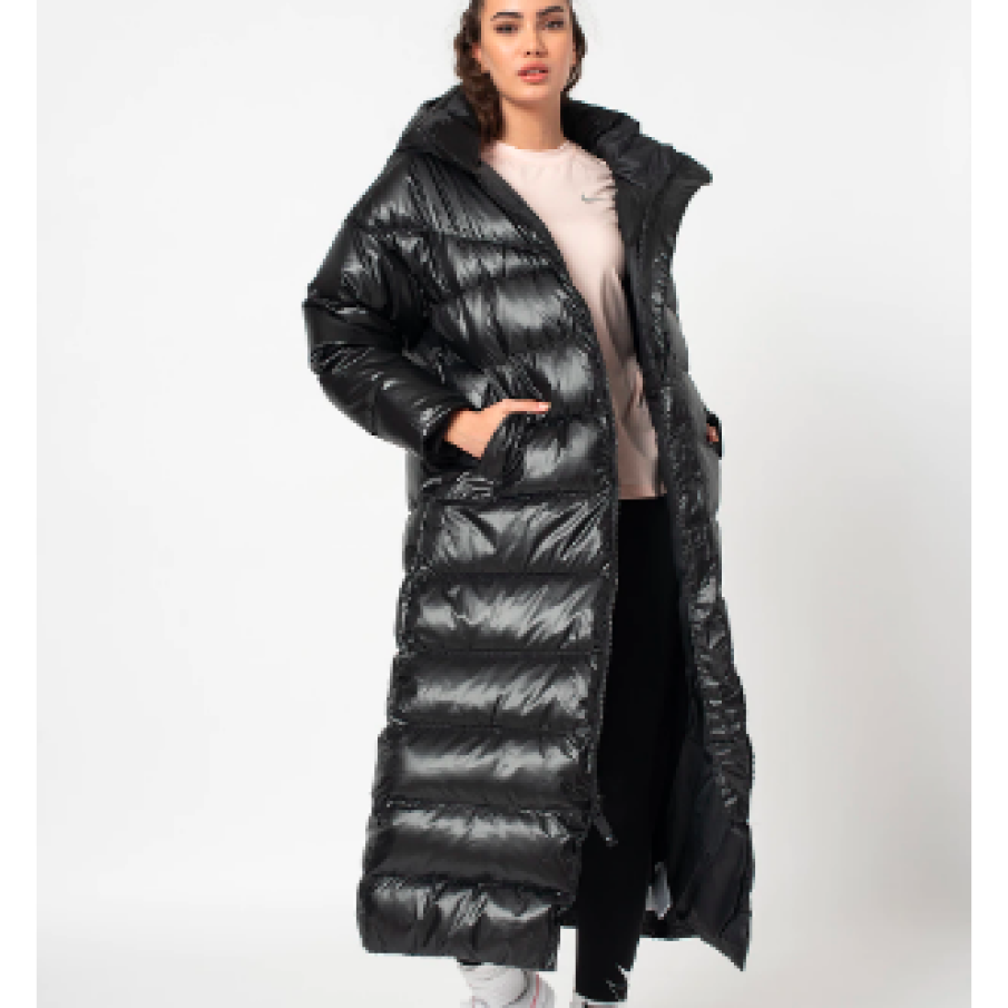 Nike, Jachetă cu umplutură de puf cu aspect matlasat Therma-Fit, Alb/Negru