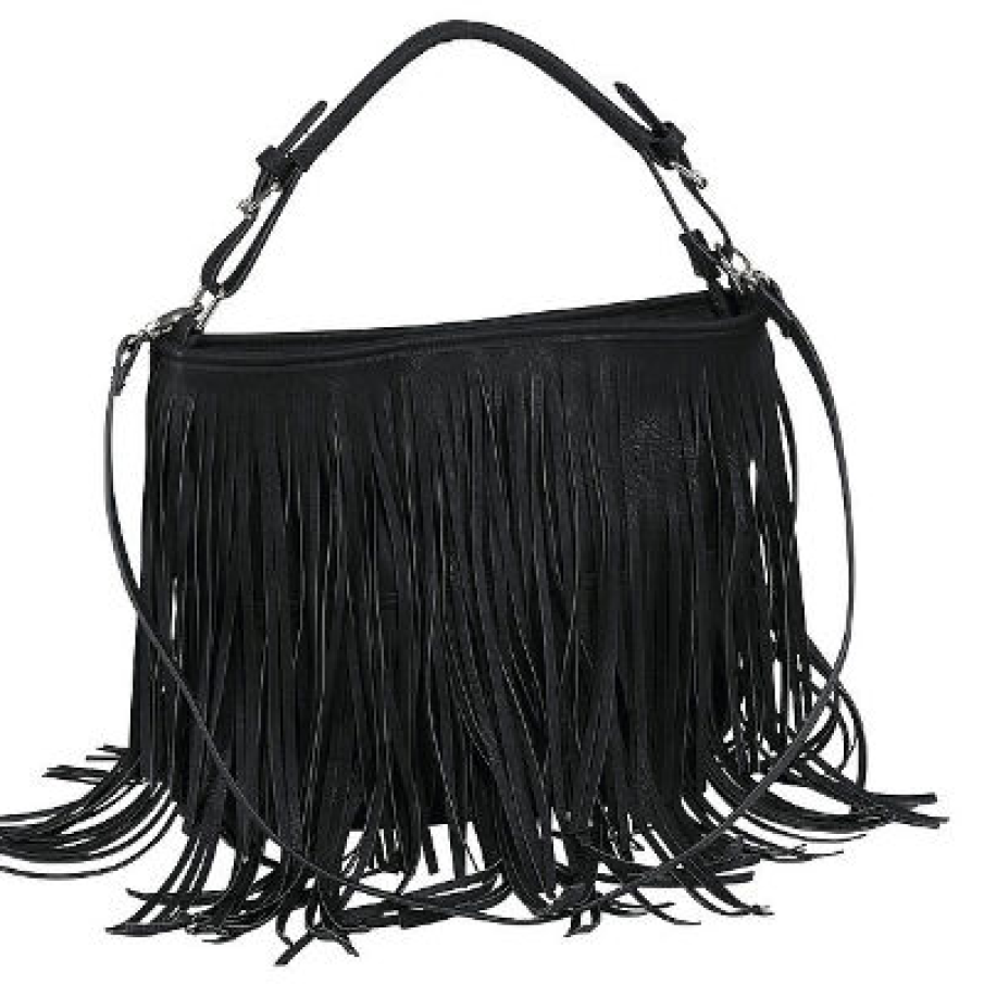 Geanta neagra cu franjuri