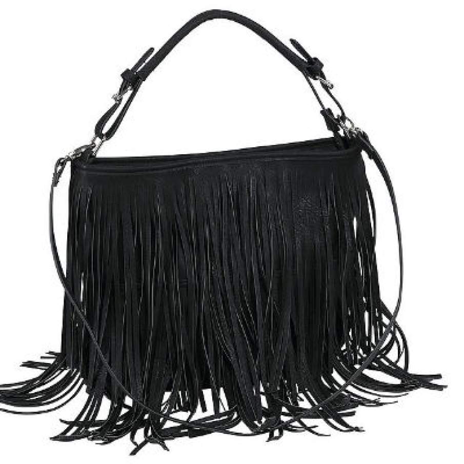 Geanta neagra cu franjuri