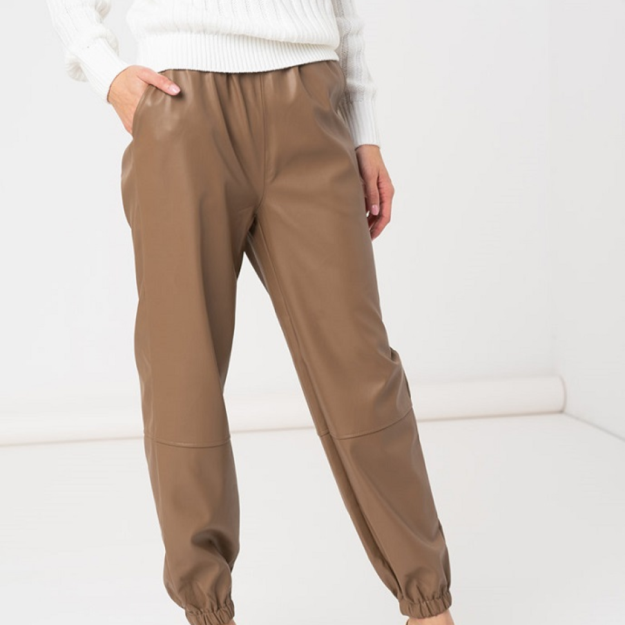 Pantaloni conici din piele ecologică 
