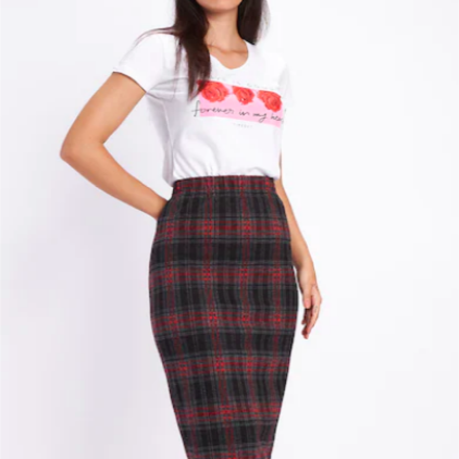 Timeout Fustă tubulară în carouri