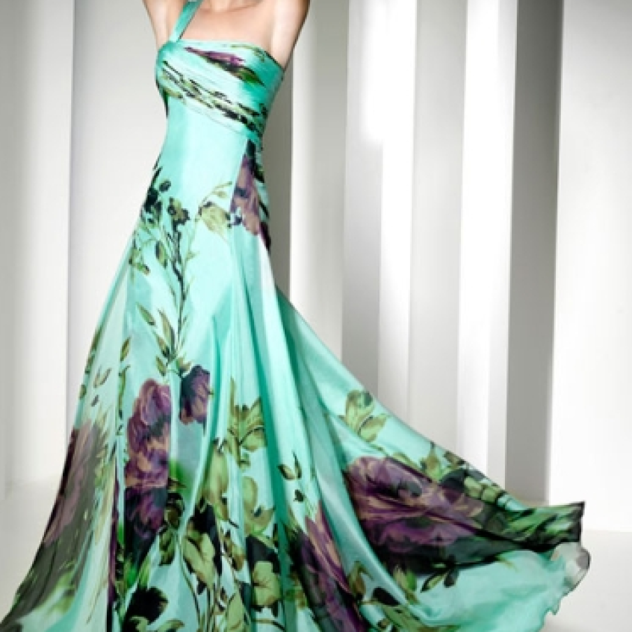 Rochie de seara cu imprimeuri florale