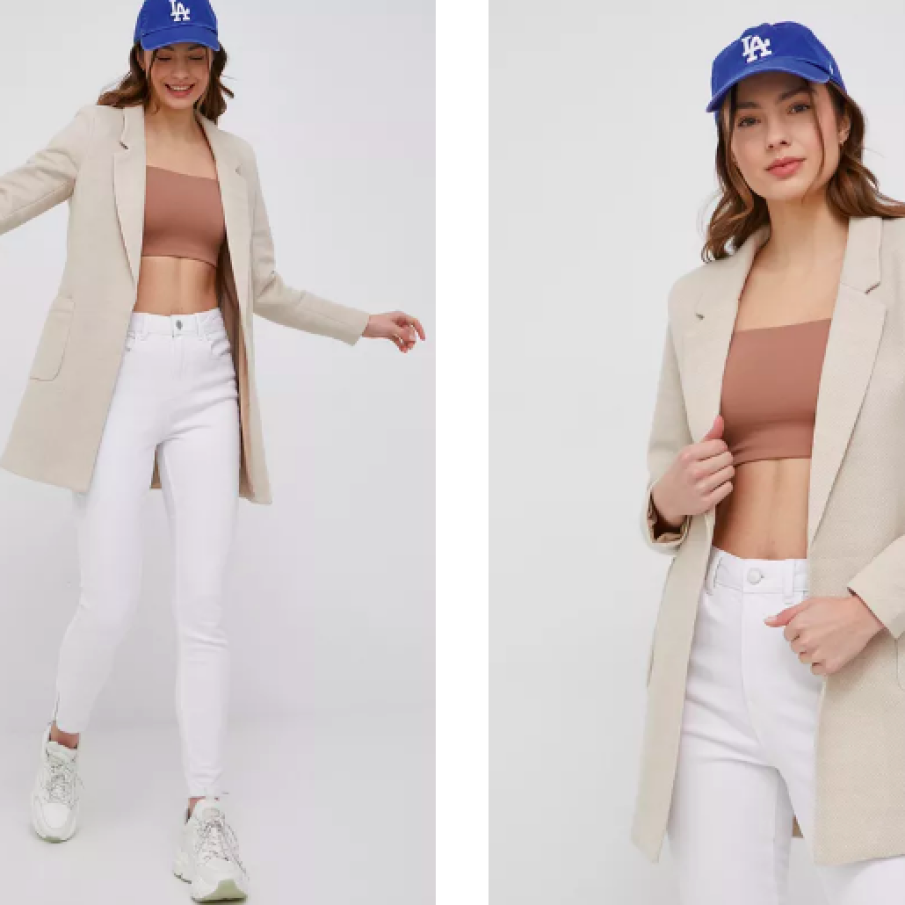 Only sacou culoarea bej, desfăcut, modelator