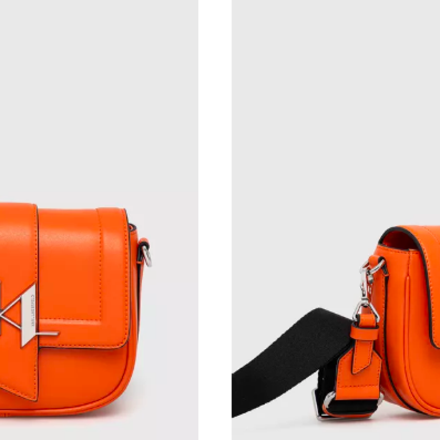Karl Lagerfeld poșetă de piele culoarea portocaliu