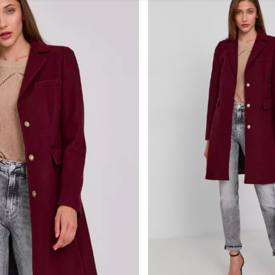 Moda italiană: palton bordo șic