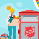 Armata Salvării România primește donații de haine și jucării în containerul special din Veranda Mall