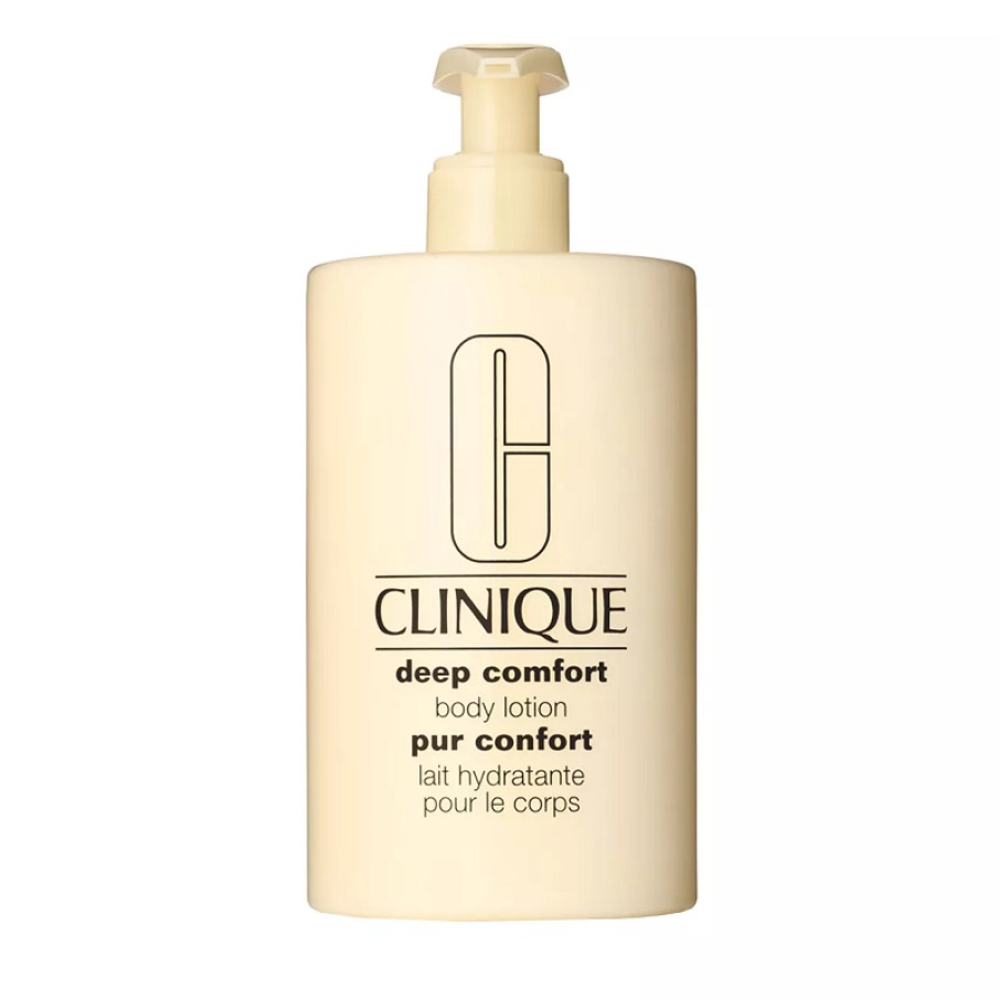 Lotiunea de corp Deep Comfort de la Clinique dispune de o formulă bogată și fină ce hidratează intens pielea