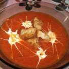  Supa crema de cartofi cu rosii si crutoane