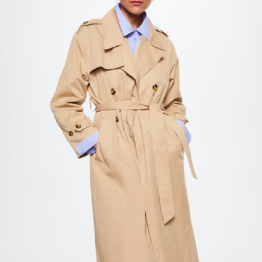 Mango Trenci din amestec de bumbac cu șliț pe partea din spate Angela