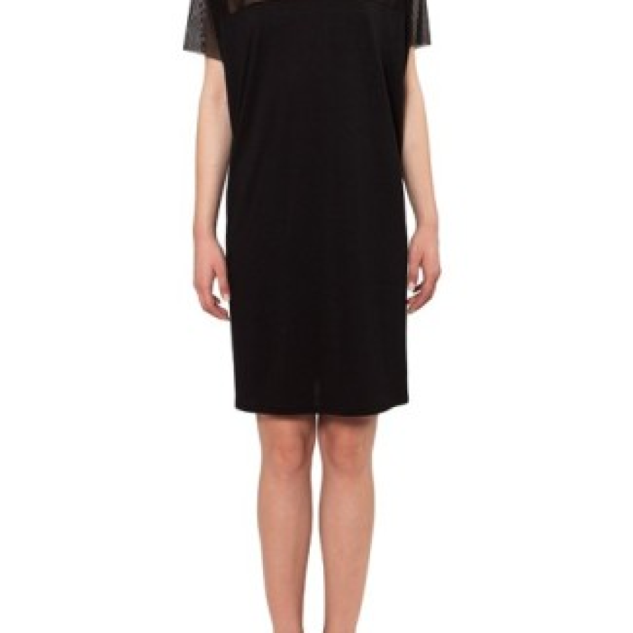 Rochie din bumbac si tulle cu guleras