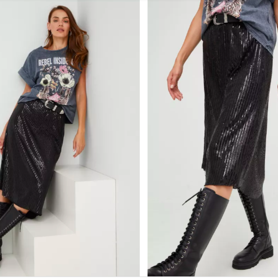 Answear Lab fustă culoarea negru, midi, drept